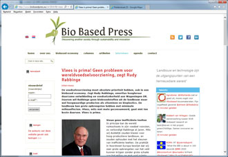Biobased Press, pagina met een opengekikt artikel