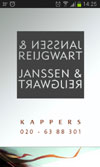 De homepage van Janssen en Reijgwart op een smartphone