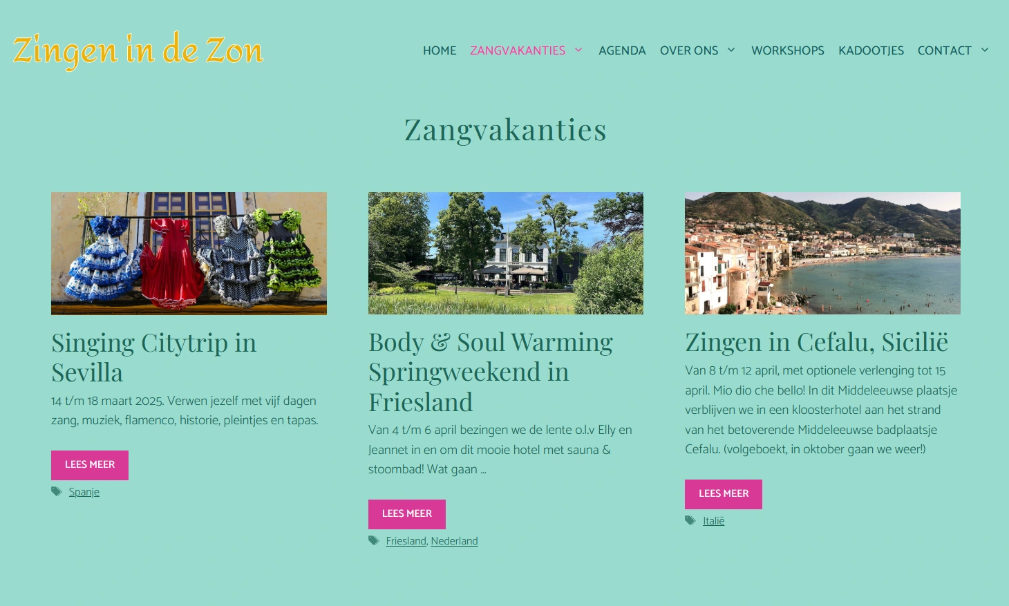 zingenindezon zangvakanties